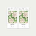 Pegatinas rosas rectangulares de agradecimiento para empaque de regalos y negocios - Estilo floral de pintura al óleo verde (H-308)