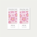 Pegatinas rosas de agradecimiento con diseño floral elegante y acabado en relieve - Estilo floral de pintura al óleo rosa (H-310)