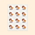 Set di 12 etichette adesive tonde con fumetto e testo Thank You For Your Order per pacchi - Stile Ragazzo Cartoon Con Scatola (H-299)