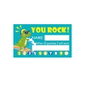 Cartoon surfing dinosaur reward punch card with ten points for school and business use - Dinosaur Style (k-165)