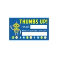 Blue robot reward punch card with Thumbs Up text and 10 spots for student rewards - Robot Style A (k-166)