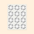 Cute black and white bear Thank You round sealing stickers for gift packaging, 12 per sheet - Line Drawing Bear Double Thanks Style (H-303) / 10 Sheets Set