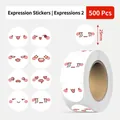 Roll of 500 waterproof cartoon smiley face reward stickers with 25mm diameter - Round Sticker - Emoji 2