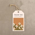 Floral Thank You gift tags with natural jute twine for elegant package decoration - Orange Daisy Style
