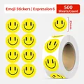 500 yellow smiley face reward stickers roll 25mm waterproof labels for kids - Emoji Sticker - Emoji 6 (Yellow)