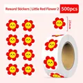 500pcs smiley red flower reward stickers roll with 25mm diameter for kids' encouragement - Reward Sticker - Red Flower 2