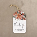 Floral thank you gift tags with jute rope for party favor packaging decoration - Floral and Feather Style