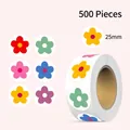 500pcs colorful flower reward stickers for kids, 25mm diameter round adhesive labels - Reward Sticker - Ins Flower