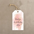 Etiquetas de regalo gracias acuarela rosa con cuerda de yute para decoraciones - Estilo Marco Dorado Acuarela Rosa (k)