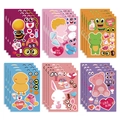 6er-Set Cartoon Valentinstag Puzzle-Sticker mit Tieren und DIY-Gesichtsausdrücken - 6 Designs Cartoon Tier Set