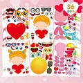 36-piece DIY Valentine's Day Cupid stickers set with diverse cartoon facial expressions - Valentine's Day DIY (6 Patterns) / 6pcs