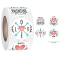 Rainbow heart Valentine's Day Thank You stickers roll with Love and Cupid designs - Valentine Mixed Style (Style C)