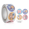 Adesivi LOVE per bambini, etichette rotolanti tonde da 2,5 cm con personaggi anime - Personaggi Anime Versione Q (款3)