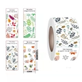 Adesivi rettangolari floreali 100x40mm con scritta Happy To See You Too - Stile Floreale Botanico Misto (4815304845416)