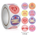 Roll of 2.5cm colorful heart and Cupid stickers for Valentine's Day gift decoration - Heart Cupid Festival Symbols (款7)