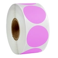 Roll of bright pink round color-coding dot labels on a paper core for stationery - 500 Pcs/Roll / Purple