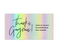 Biglietto di ringraziamento olografico con effetto arcobaleno per piccole imprese - Stile Slogan di Supporto Olografico (C)