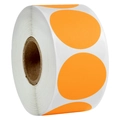 Roll of orange circular self-adhesive color coding labels for office stationery - 500 Pcs/Roll / Orange