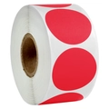 Roll of bright red circular color coding dot stickers for organizing and stationery - 500 Pcs/Roll / Red