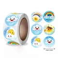Rotolo di adesivi premio meteo per bambini con frasi motivazionali per studenti - 1 pollice (25mm) / Stile A (Emoji meteo)