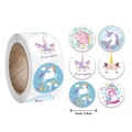 Rol van 2,5 cm eenhoorn beloningsstickers voor kinderen met schattige cartoon designs - 1 inch (25mm) / Stijl A
