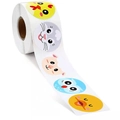 Rouleau de 500 autocollants animaux mignons pour récompenses et décoration de bureau - 1 Pouce (2,5 cm) / Style A (Animaux de Dessins Animés)