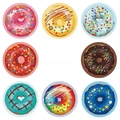 Rotolo da 500 adesivi colorati a forma di ciambella con 8 diversi design di dolci a mano - 1 Pollice (2,5 cm) / Stile ciambella B