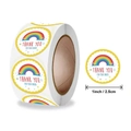 Rainbow thank you stickers for packaging with 1 inch diameter for order sealing - Rainbow Design (B)