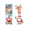 Set di adesivi natalizi fai-da-te con Babbo Natale e renne per attività creative per bambini - Stile Misto di Natale A (4 Fogli/Set)