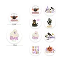 Halloween stickers set met pompoen en vleermuis in 2,5 cm en 3,8 cm formaat - Stijl B / Klein
