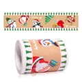 Detail of Christmas border stickers showing Santa, snowmen, and reindeer patterns - Brown Christmas Illustration (A)