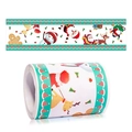 Christmas border wall stickers featuring Santa Claus and reindeer for school decoration - White Christmas Illustration (C)