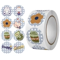 Cartoon animal round stickers roll for DIY crafts and gift sealing decorations - Cute Pets And Flowers Style (B) / Round