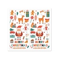 Rectangle Christmas stickers set with Santa and Snowman for gift box sealing - White Background Rich Christmas Cartoon Characters Style