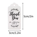 White Thank You gift tags with jute rope, 2x1.2 inch rectangular wedding favors - White (X-860)