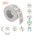 500 weihnachtliche runde Aufkleber mit Weihnachtsmann-Motiv, 38 mm Durchmesser für Pakete - 38mm (1.5 Zoll) / 8 Muster Gemischt (A)