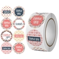 Rotolo di adesivi Thank You con 8 motivi floreali boho per chiudere confezioni - Stile Bohemien (X-901) / 1 Pollice / 500 Fogli per Rotolo