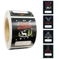 300pcs Christmas gift label stickers roll with Merry Christmas elk and tree patterns - Christmas Tree and Reindeer Style (B)