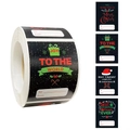 300 Christmas gift tags roll with Santa motifs and To/From labels on black background - Christmas Sock and Gift Box Style (C)