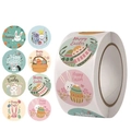 Rouleau stickers de Pâques avec lapins mignons et œufs colorés pour déco cadeaux - Style A (Motifs de Pâques Colorés) / Spécification Standard