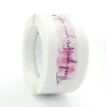 Close-up of Thank You for Your Order stickers on a roll with pink watercolor details - Pink Watercolor Thank You (C259) / 125 Stickers/Roll