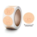 Etiquetas adhesivas redondas de agradecimiento doradas para empaque de regalos - Diámetro 38mm / Rosa