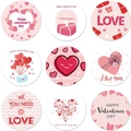 Lot de 9 autocollants cœur de la Saint-Valentin avec motifs romantiques rouge et rose - Style Rose Rouge Romantique (A)