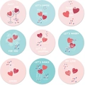 Lot de 9 autocollants ronds pour la Saint-Valentin aux couleurs pastel douces - Style de Vie Macaron (B)