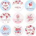 Lot de 9 autocollants de Saint-Valentin avec motifs de cœurs et fleurs pour décoration - Style Pot de Coeur Bleu Rose (C)