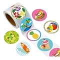 Tropische Hawaii Sommer Party DIY Sticker mit Hibiskus, Kokosnuss, Ananas und Surfbrettern - Tropischer Sommerstil (X-961) / 1,5 Zoll