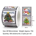 Rotolo da 300 adesivi olografici Buon Natale con etichette laser a cartone da 38mm - Quadrato Laser (B) / Taglia Standard