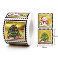 Adesivi natalizi laser 38mm in rotolo con motivi di alberi e renne di Natale - Francobollo Laser Bordo Seghettato (A) / Taglia Standard