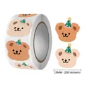 Simpatici adesivi con orsetti per scrapbooking con diametro 19mm e 200 etichette per rotolo - Modello Di Orso Di Festa Del Fumetto (A) / Rotolo Di Adesivi Decorativi Adesivi