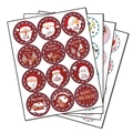 Adesivi natalizi tondi con motivi Babbo Natale per decorazione e chiusura regali - 7.5*9.5cm / Tipo A Tema Natalizio (4 Fogli/Set)
